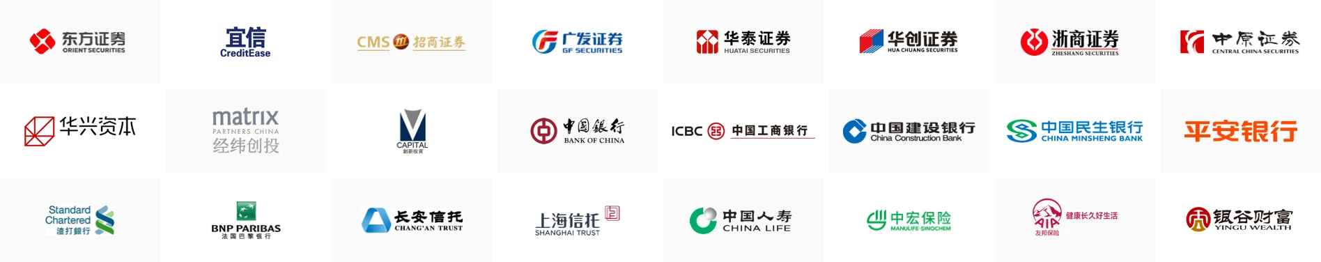 Finance customer logo wall